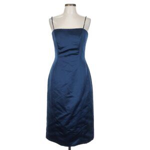 Watters and Watters Blue Satin Midi Dress